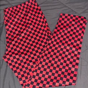 Red and Black Checkered Leggings